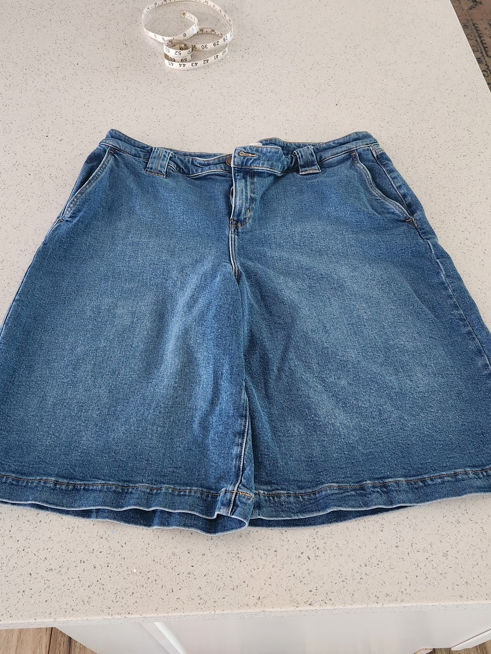 Lane Bryant Plus Size Womens Size 20 Palazzo Denim Jeans shorts culottes - Picture 6 of 13